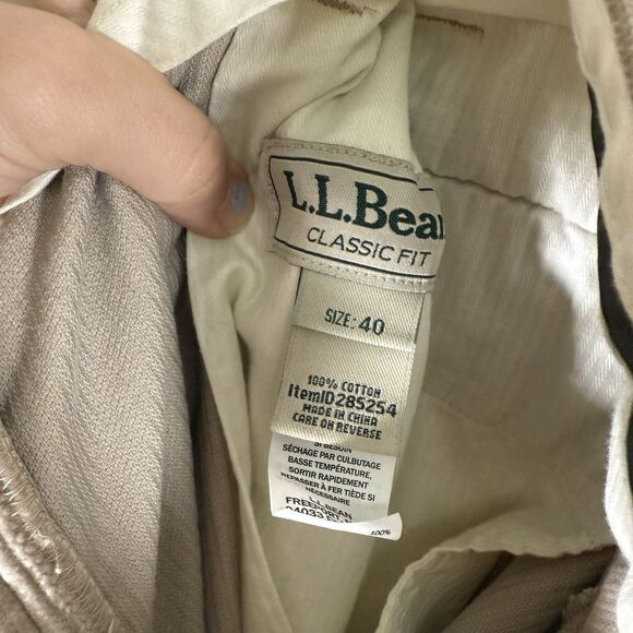 New LL Bean Corduroy Pants Men's 40 Brown 100% Cotton Flat Front Soft - Picture 5 of 10